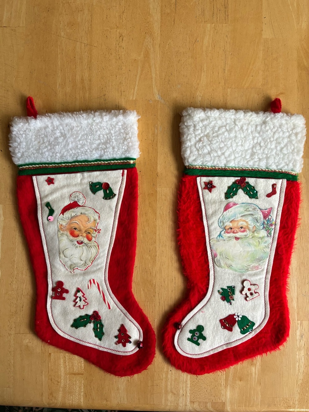 1980’s Santa Christmas Stocking Set of 2 - Picture 2 of 9